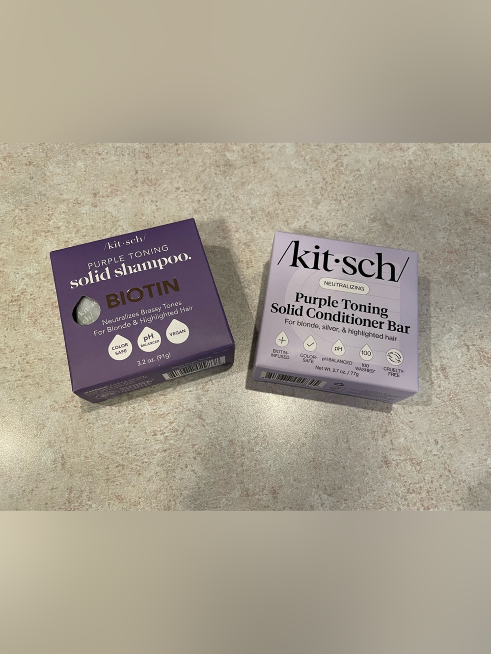 Kitsch Purple Toning Solid Biotin Shampoo & Conditioner Bars- NWT